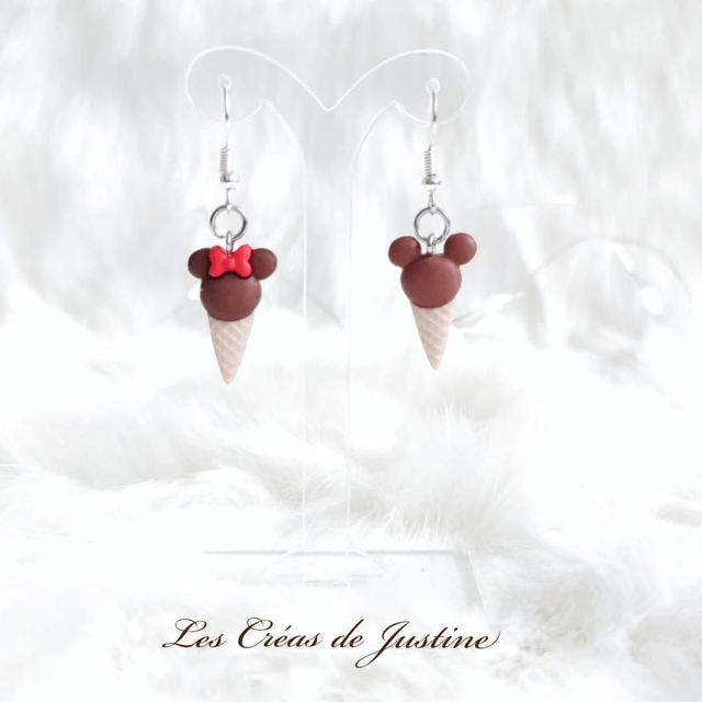 Boucles d'oreilles Mickey et Minnie glace