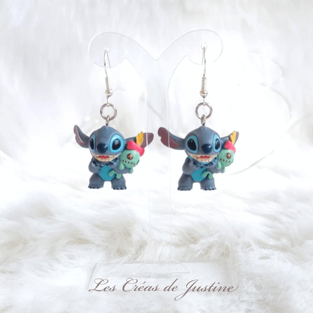 Boucles d'oreilles Stitch et Souillon 