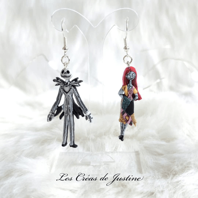 Boucles d'oreilles Jack skellington et Sally 