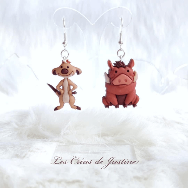 Boucles d'oreilles Timon et Pumbaa 