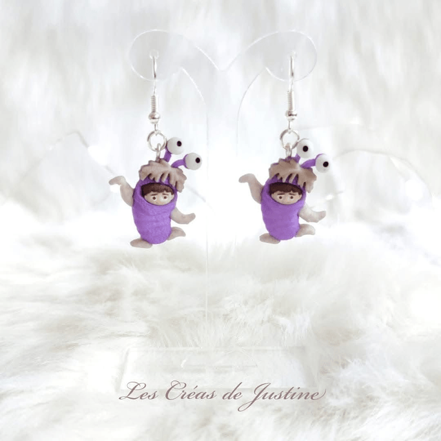 Boucles d'oreilles Boo monstres et cie