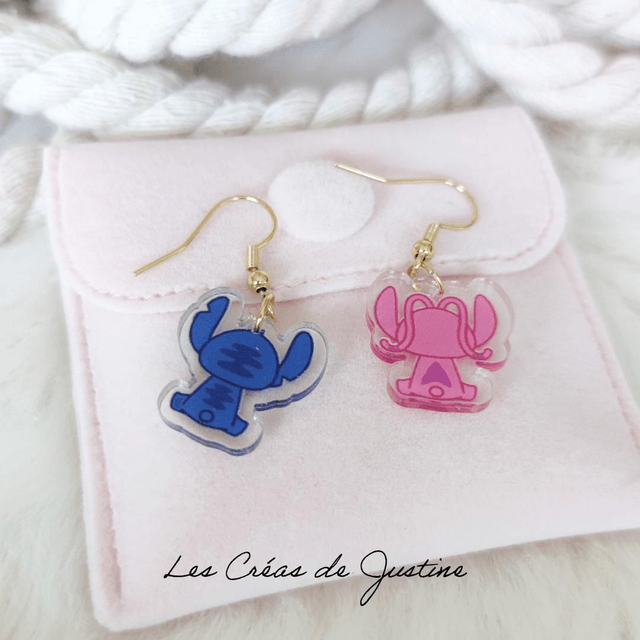 Boucles d'oreilles Stitch et Angel 