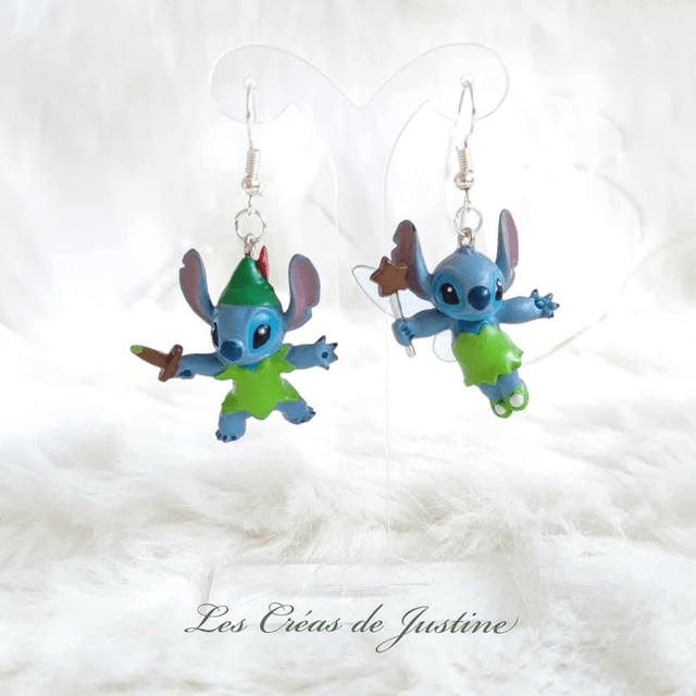 Boucles d'oreilles Stitch "clochette et Peter pan 