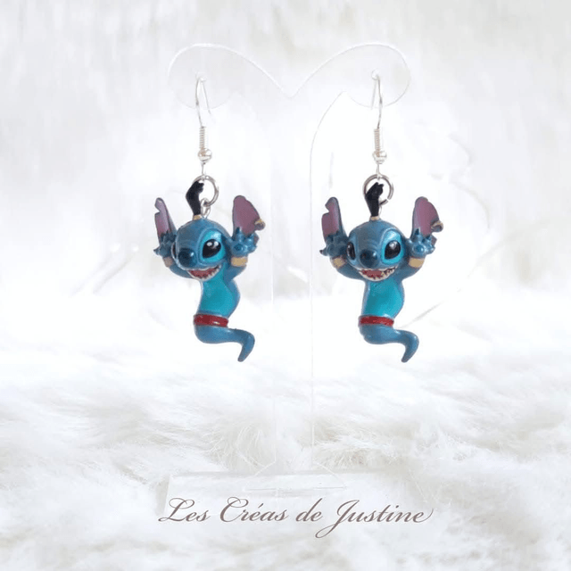 Boucles d'oreilles Stitch génie 