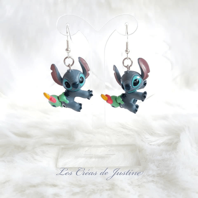 Boucles d'oreilles Stitch et Souillon 