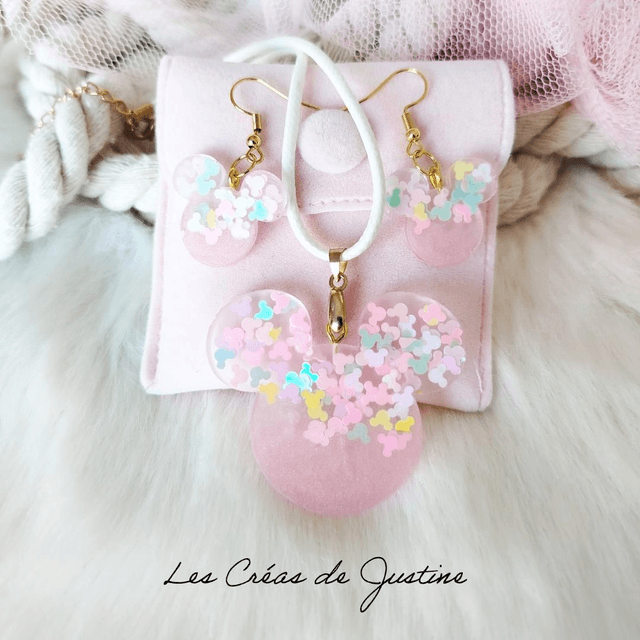 Parure collier et boucles d'oreilles Mickey pop's 