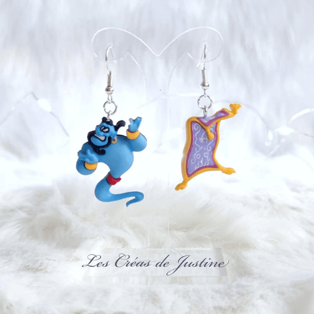 Boucles d'oreilles génie et tapis 