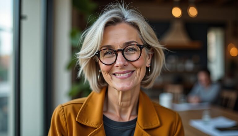 Coiffures élégantes pour femmes de 60 ans aux cheveux fins et portant des lunettes : nos astuces incontournables